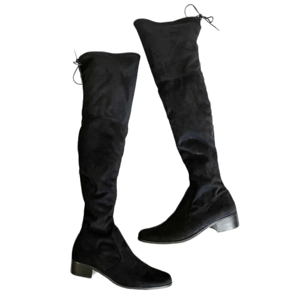 Charles David Black Leather‎ Over The Knee Boots Size 7.5